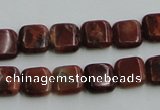 COP525 15.5 inches 10*10mm square red opal gemstone beads wholesale