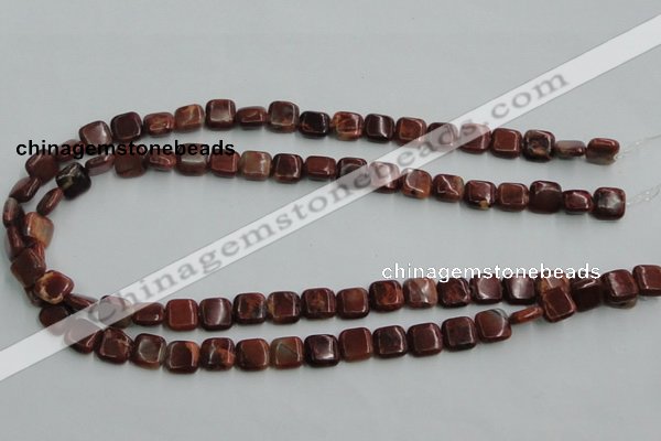 COP525 15.5 inches 10*10mm square red opal gemstone beads wholesale