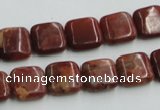 COP526 15.5 inches 12*12mm square red opal gemstone beads wholesale