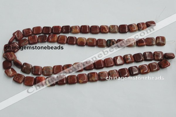 COP526 15.5 inches 12*12mm square red opal gemstone beads wholesale