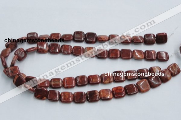 COP527 15.5 inches 14*14mm square red opal gemstone beads wholesale