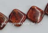 COP528 15.5 inches 18*18mm diamond red opal gemstone beads wholesale