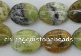 COP550 15.5 inches 15*20mm oval natural yellow & green opal beads