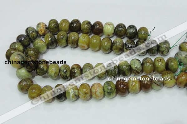 COP552 15.5 inches 15*20mm rondelle yellow & green natural opal beads