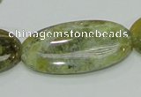 COP556 15.5 inches 20*40mm oval yellow & green natural opal beads