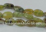 COP561 15.5 inches 8*12mm oval natural yellow & green opal beads