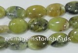 COP562 15.5 inches 10*14mm oval natural yellow & green opal beads