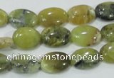 COP562 15.5 inches 10*14mm oval natural yellow & green opal beads