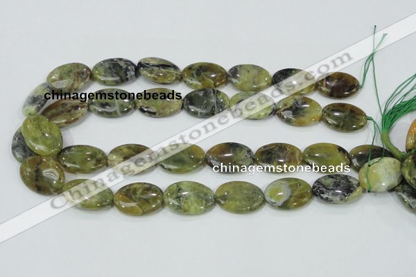 COP564 15.5 inches 18*25mm oval natural yellow & green opal beads