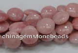 COP60 15.5 inches 12mm flat round natural pink opal gemstone beads