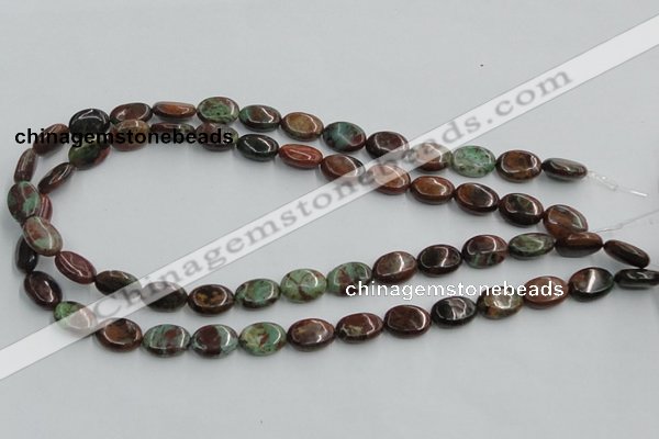 COP608 15.5 inches 10*14mm oval green opal gemstone beads wholesale