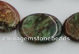 COP609 15.5 inches 22*30mm oval green opal gemstone beads wholesale