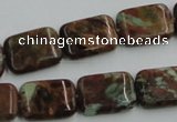 COP610 15.5 inches 13*18mm rectangle green opal gemstone beads