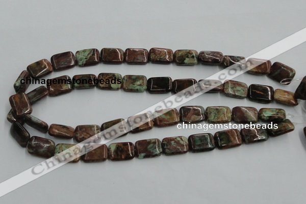 COP610 15.5 inches 13*18mm rectangle green opal gemstone beads