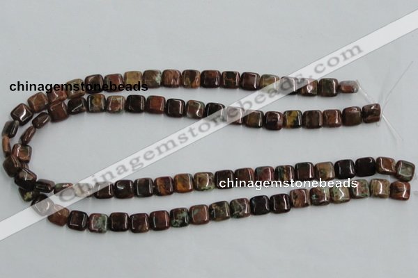 COP612 15.5 inches 10*10mm square green opal gemstone beads