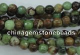 COP661 15.5 inches 6mm faceted round green opal gemstone beads