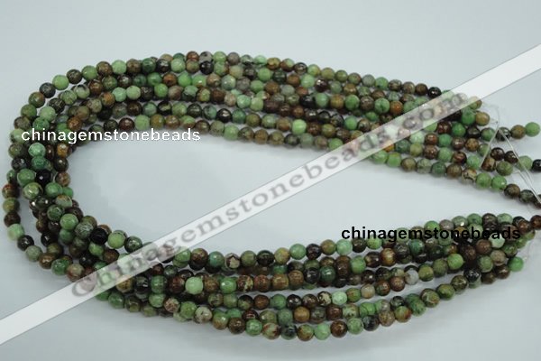 COP661 15.5 inches 6mm faceted round green opal gemstone beads
