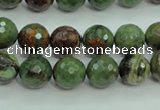 COP662 15.5 inches 8mm faceted round green opal gemstone beads