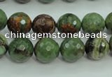 COP663 15.5 inches 10mm faceted round green opal gemstone beads