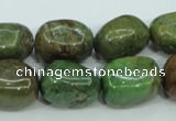 COP672 15.5 inches 12*16mm nuggets green opal gemstone beads