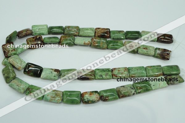 COP688 15.5 inches 13*18mm rectangle green opal gemstone beads