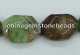 COP692 15.5 inches 18*25mm octagonal green opal gemstone beads