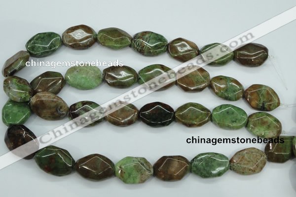 COP692 15.5 inches 18*25mm octagonal green opal gemstone beads