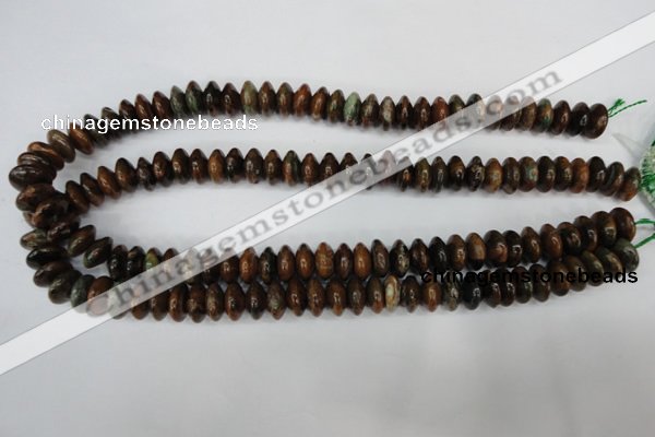 COP752 15.5 inches 6*12mm rondelle green opal gemstone beads
