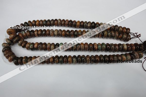 COP754 15.5 inches 6*12mm rondelle green opal gemstone beads