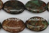 COP758 15.5 inches 18*25mm oval green opal gemstone beads