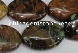 COP759 15.5 inches 20*30mm oval green opal gemstone beads