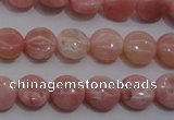 COP77 15.5 inches 10mm flat round natural pink opal gemstone beads