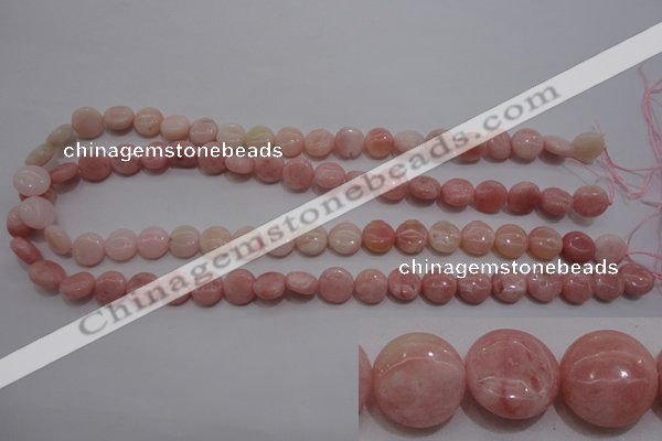 COP77 15.5 inches 10mm flat round natural pink opal gemstone beads