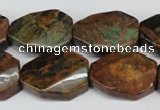 COP771 15.5 inches 18*25mm twisted octagonal green opal gemstone beads