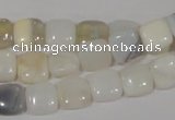 COP909 15.5 inches 10*10mm square natural white opal gemstone beads