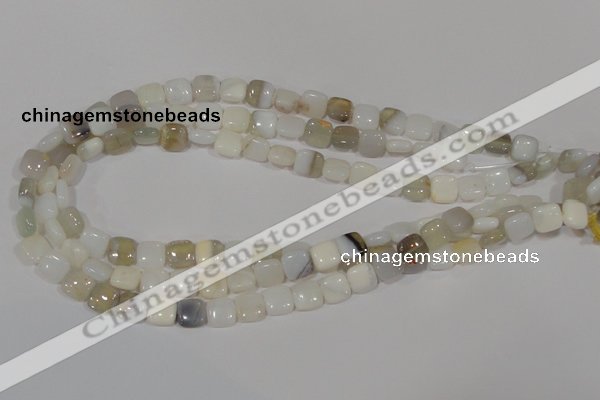 COP909 15.5 inches 10*10mm square natural white opal gemstone beads