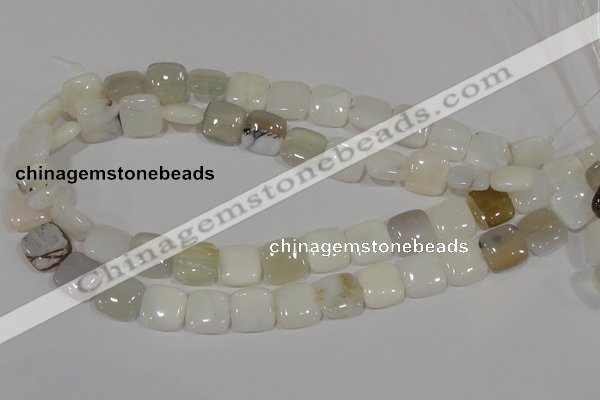 COP910 15.5 inches 14*14mm square natural white opal gemstone beads