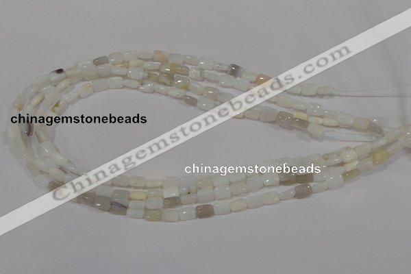 COP911 15.5 inches 6*8mm rectangle natural white opal gemstone beads