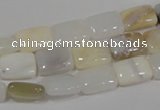 COP912 15.5 inches 10*14mm rectangle natural white opal gemstone beads