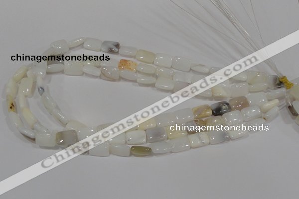 COP912 15.5 inches 10*14mm rectangle natural white opal gemstone beads