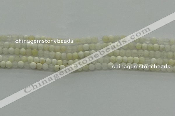 COP920 15.5 inches 4mm round white opal gemstone beads