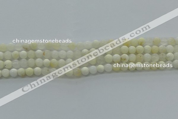 COP921 15.5 inches 6mm round white opal gemstone beads