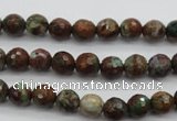 COP961 15.5 inches 6mm faceted round green opal gemstone beads