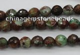 COP962 15.5 inches 8mm faceted round green opal gemstone beads