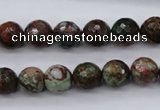 COP965 15.5 inches 14mm faceted round green opal gemstone beads