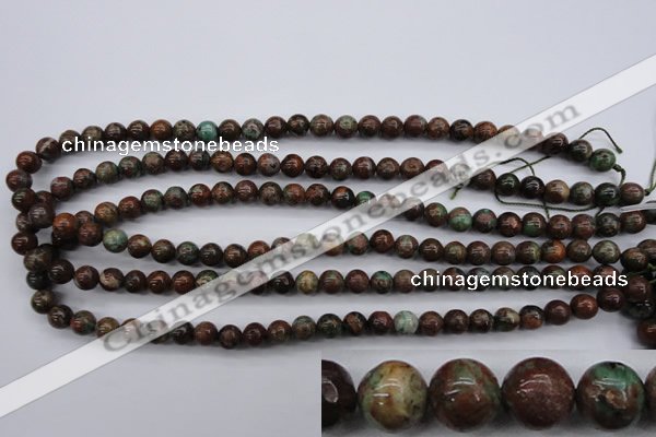 COP985 15.5 inches 6mm round green opal gemstone beads wholesale