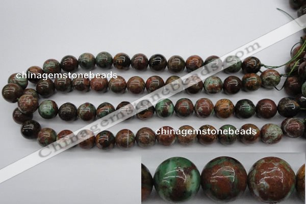 COP989 15.5 inches 14mm round green opal gemstone beads wholesale