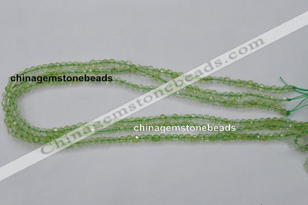 COQ10 16 inches 4mm faceted round dyed olive quartz beads wholesale