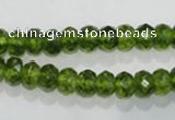 COQ100 15.5 inches 5*8mm faceted rondelle dyed olive quartz beads