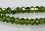 COQ100 15.5 inches 5*8mm faceted rondelle dyed olive quartz beads